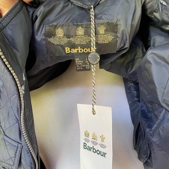 Barbour Down light jacket Navy Color sz 8 - Picture 8 of 8